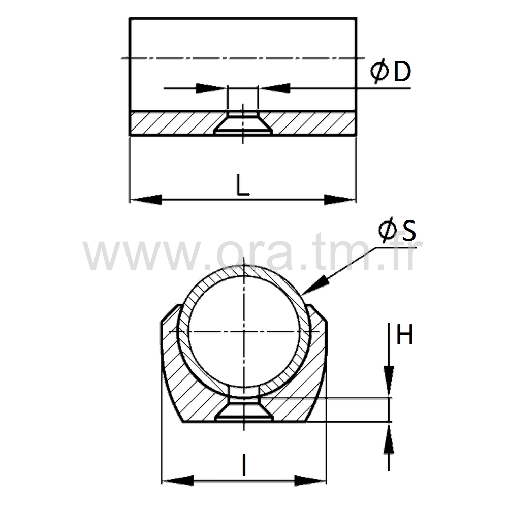 ESK2 - EMBOUT TRAINEAU A PINCER - TUBE CYLINDRIQUE