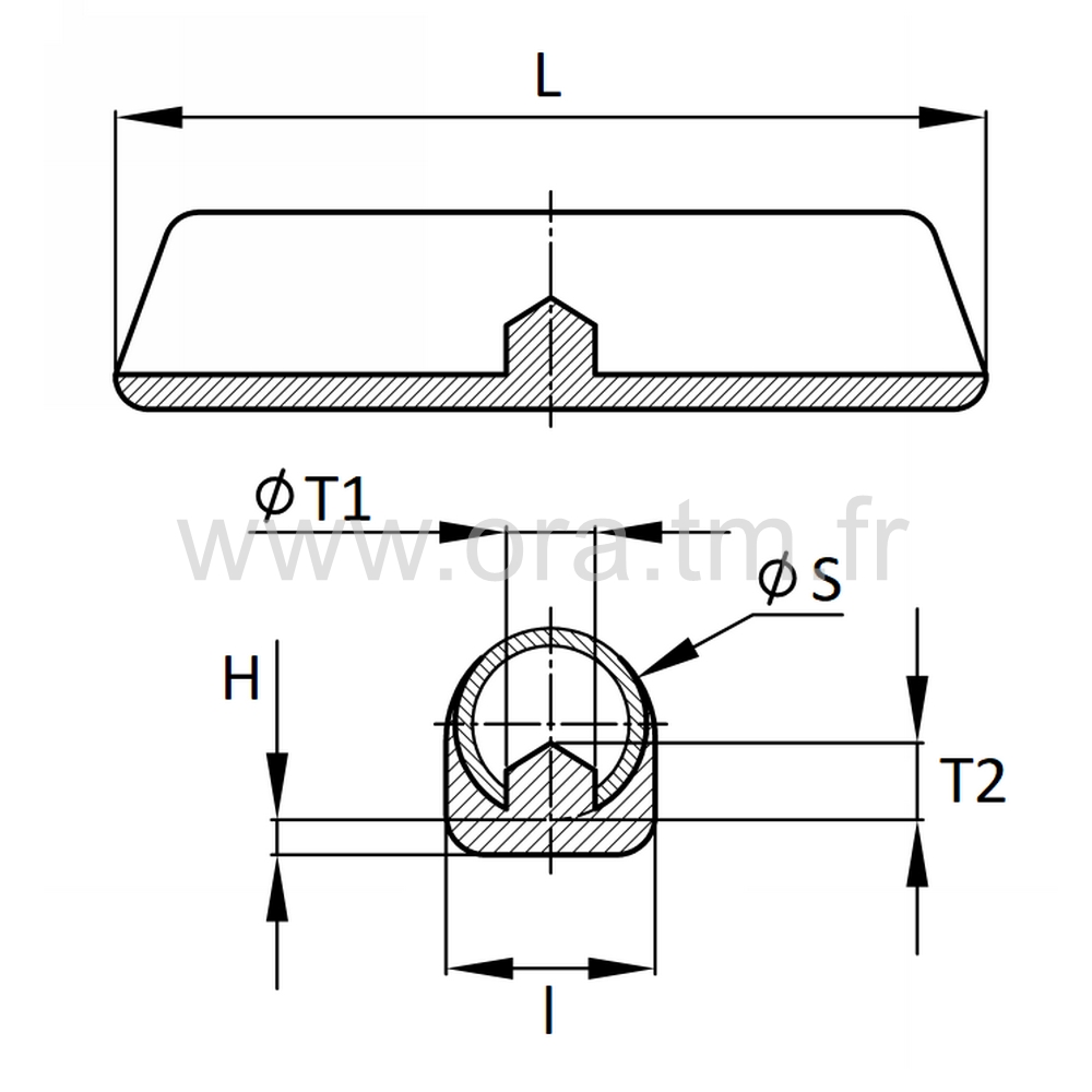 ESKL - EMBOUT TRAINEAU A PINCER - TUBE CYLINDRIQUE