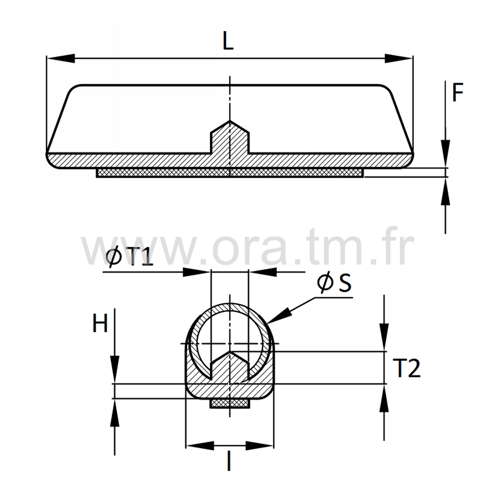 ESKLFE - EMBOUT TRAINEAU A PINCER - TUBE CYLINDRIQUE