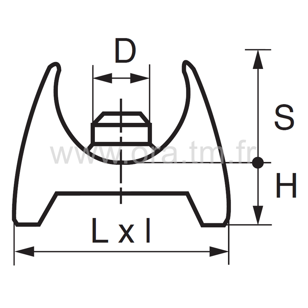 ESKU - EMBOUT TRAINEAU A PINCER - TUBE CYLINDRIQUE