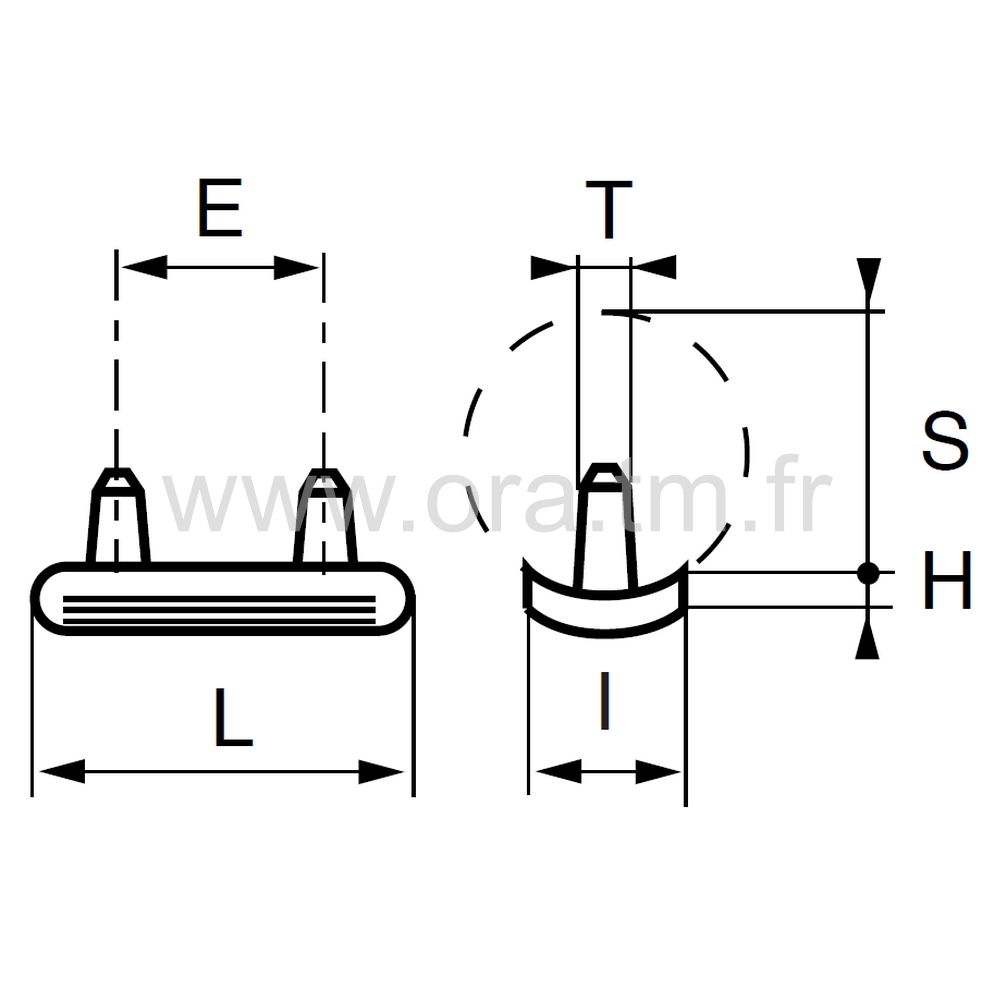 EST - EMBOUT TRAINEAU - TUBE CYLINDRIQUE