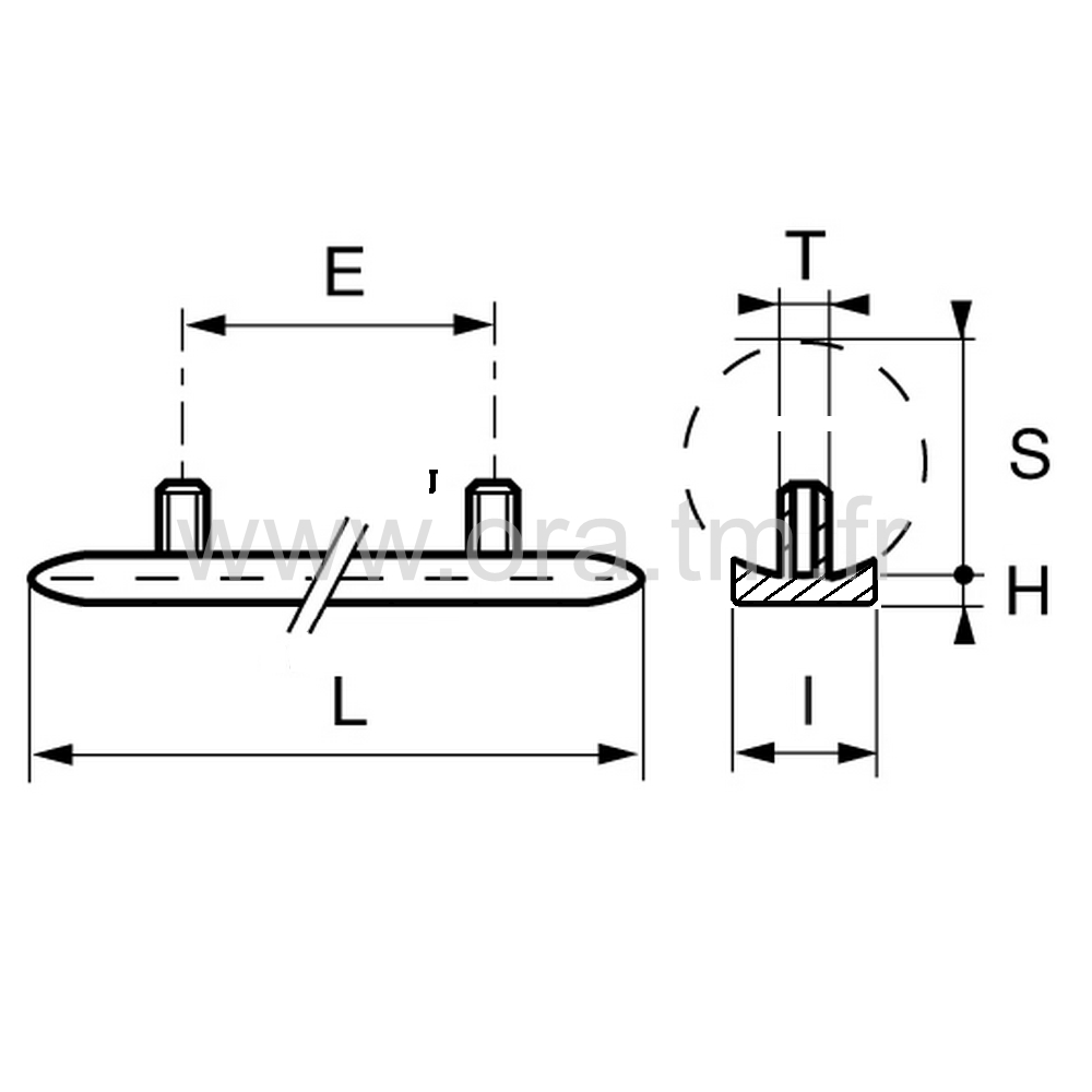 ESTL - EMBOUT TRAINEAU - TUBE CYLINDRIQUE