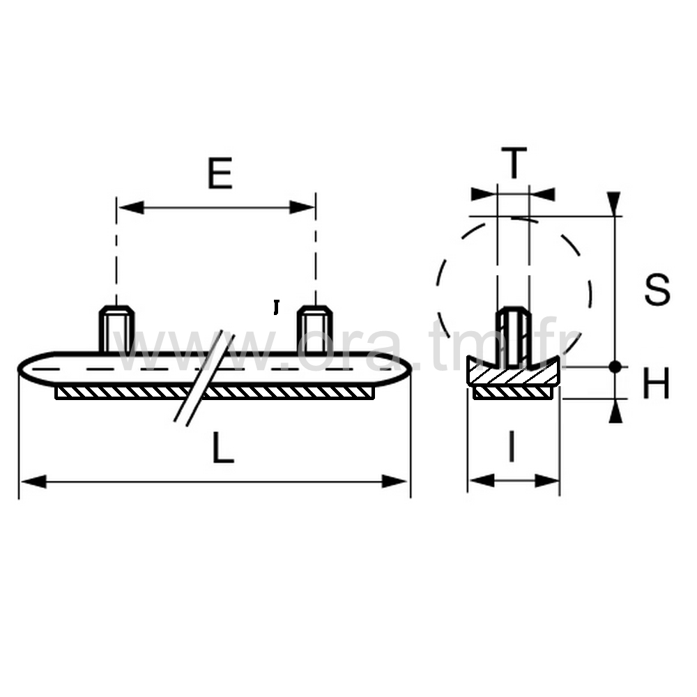 ESTLFE - EMBOUT TRAINEAU - TUBE CYLINDRIQUE