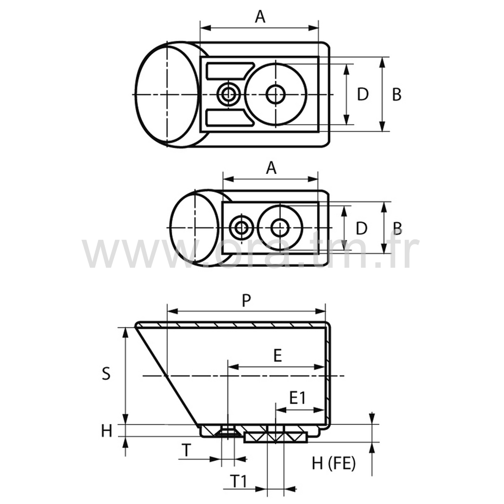 ESYFE - EMBOUT TRAINEAU - TUBE CYLINDRIQUE