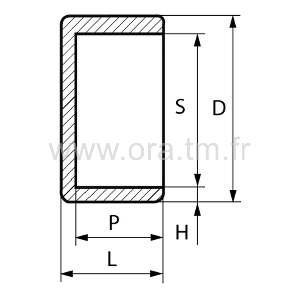 ETH - EMBOUT DE TRAVERSE - TUBE CYLINDRIQUE