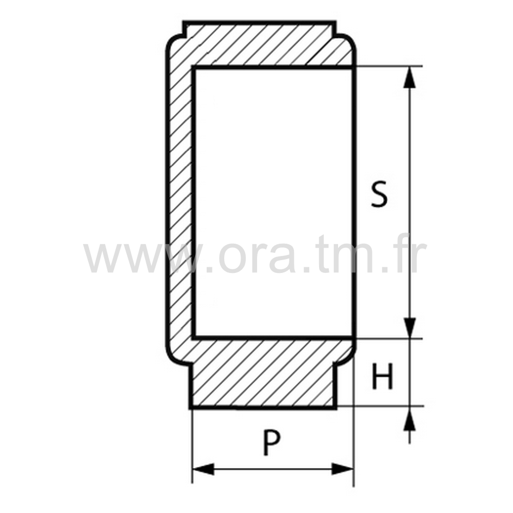 ETHA - EMBOUT DE TRAVERSE - TUBE CYLINDRIQUE