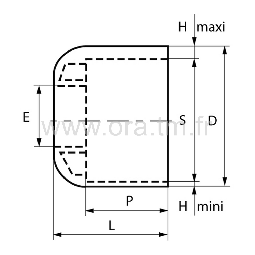 ETHB - EMBOUT DE TRAVERSE - TUBE CYLINDRIQUE