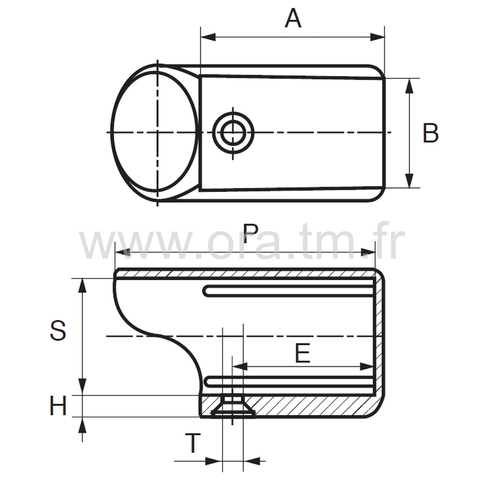 ETP - EMBOUT TRAINEAU - TUBE CYLINDRIQUE