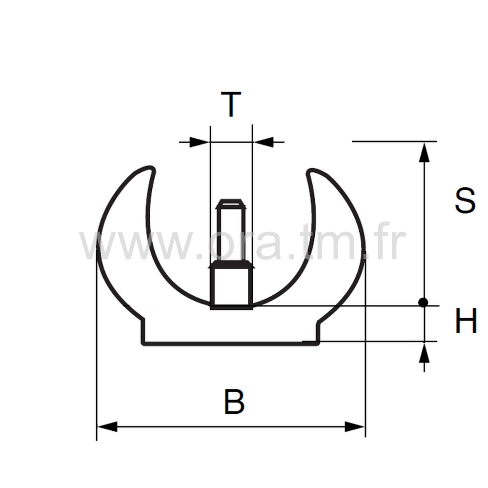 ETY - EMBOUT TRAINEAU A PINCER - TUBE CYLINDRIQUE