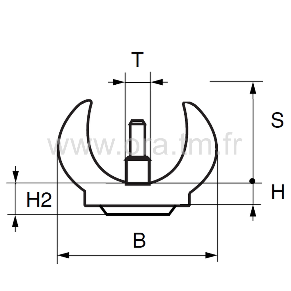 ETYAD - EMBOUT TRAINEAU A PINCER - TUBE CYLINDRIQUE