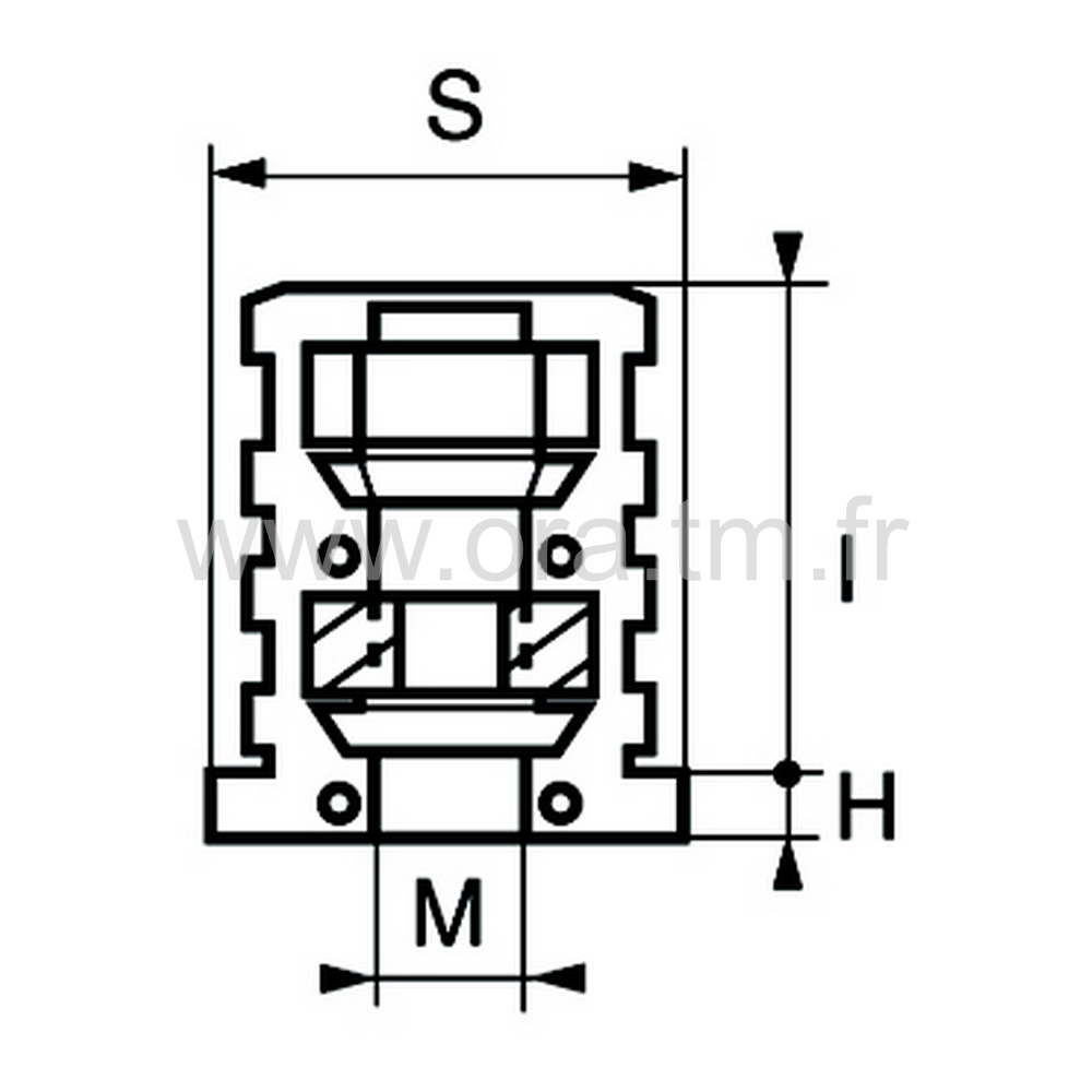 EXR - MANCHON FILETE EXPANSOR - TUBE RECTANGULAIRE