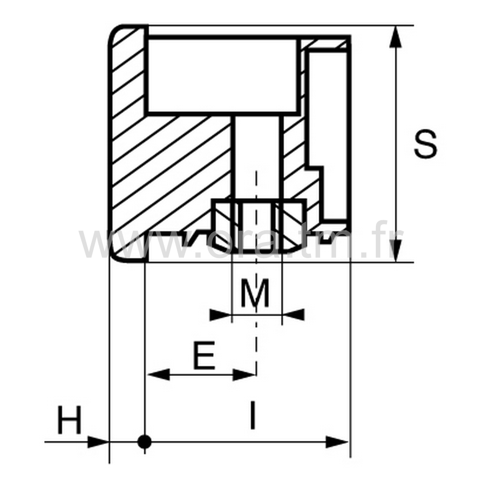 IHR - INSERTION FILETEE - TUBE RECTANGULAIRE