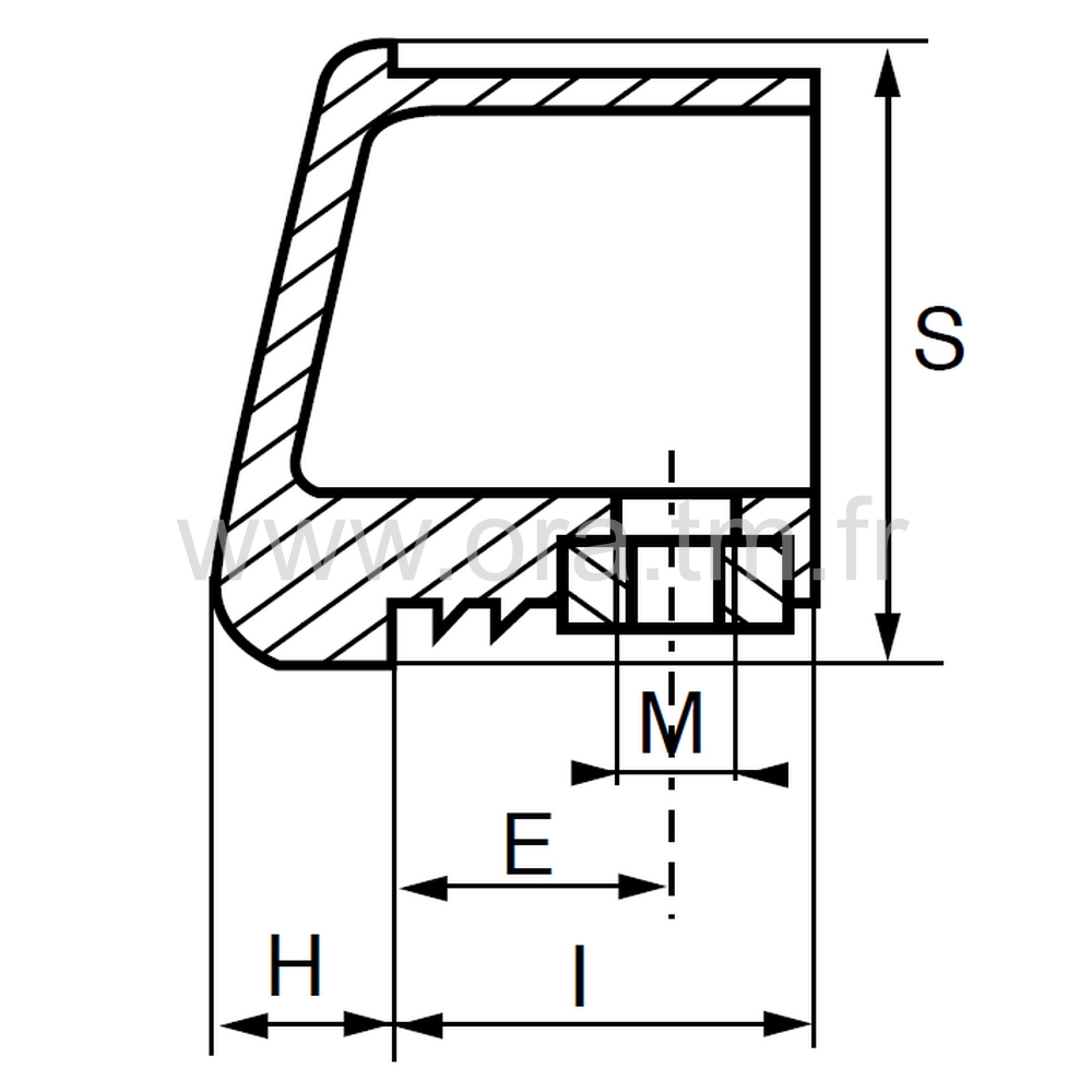 IHRA - INSERTION FILETEE - TUBE RECTANGULAIRE