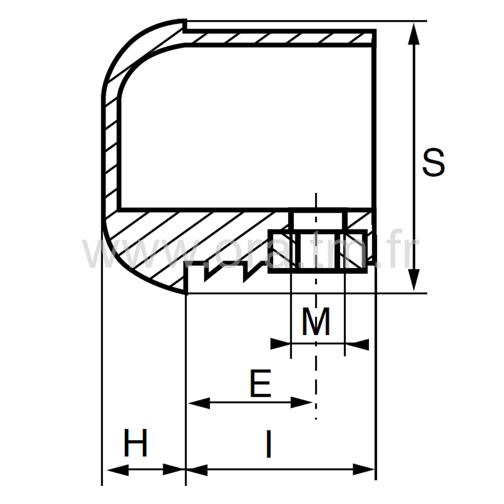 IHRB - INSERTION FILETEE - TUBE RECTANGULAIRE