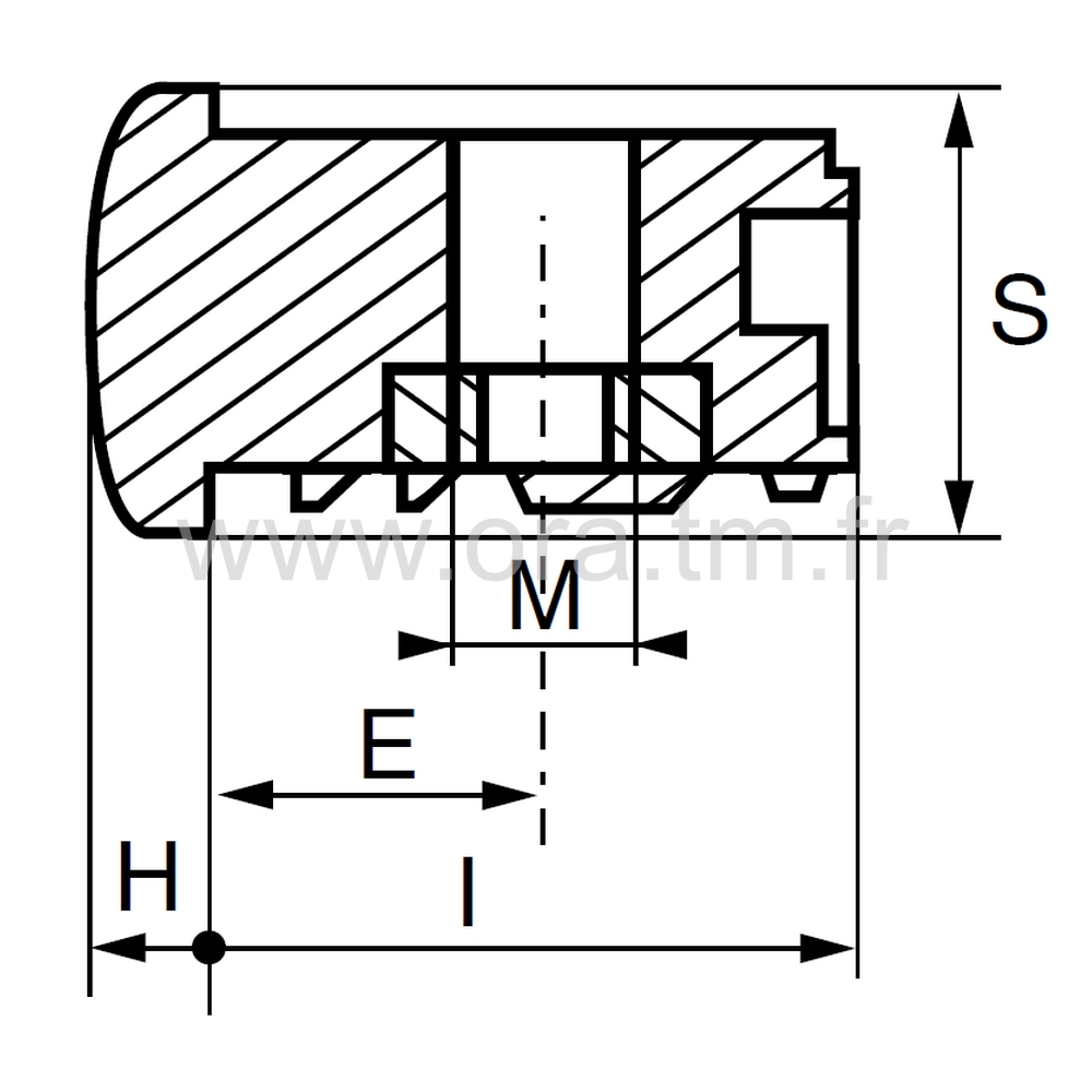 IHRL - INSERTION FILETEE - TUBE RECTANGULAIRE