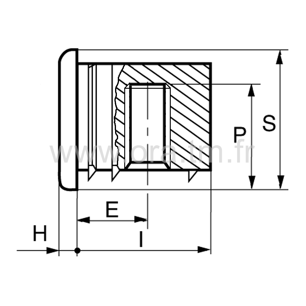 IHRPAV - INSERTION FILETEE - TUBE RECTANGULAIRE