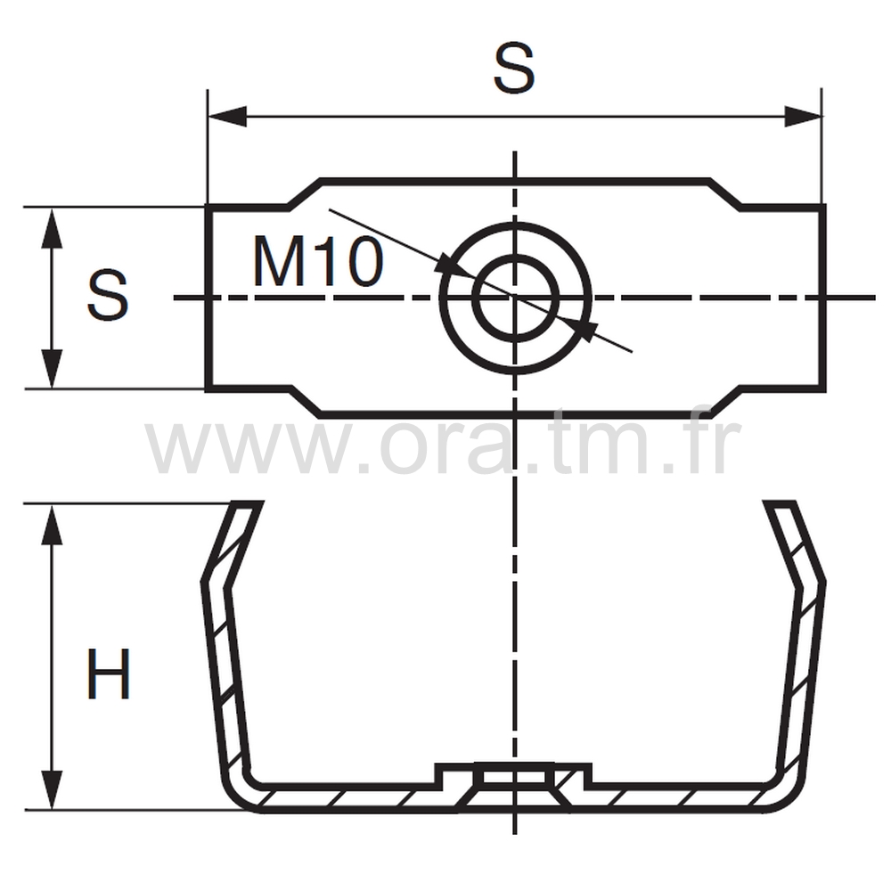 IMFR - INSERTION METAL FILETE - TUBE RECTANGULAIRE