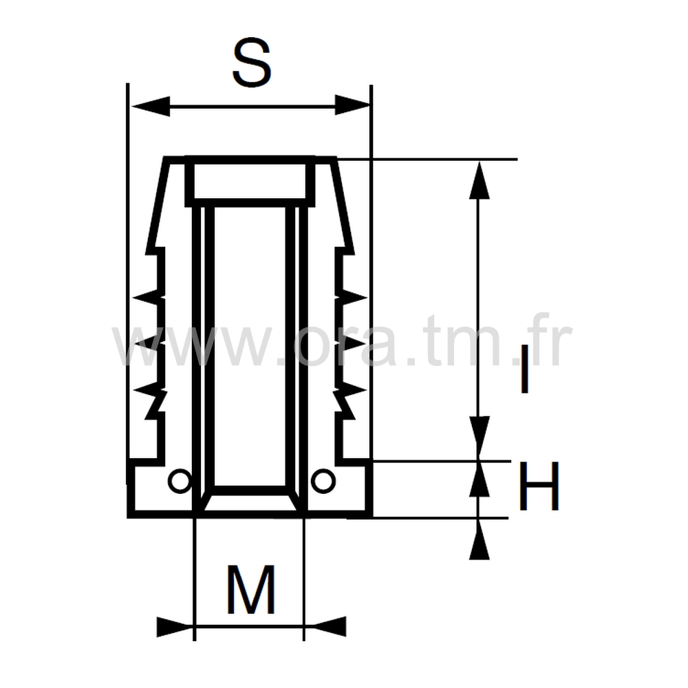 IOC - INSERTION FILETEE - TUBE CARRE