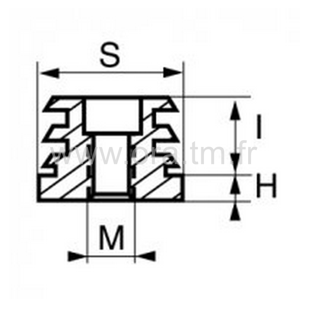 IPAR - INSERTION FILETEE - TUBE RECTANGULAIRE