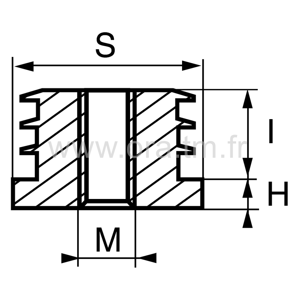 IPFR - INSERTION FILETEE - TUBE RECTANGULAIRE