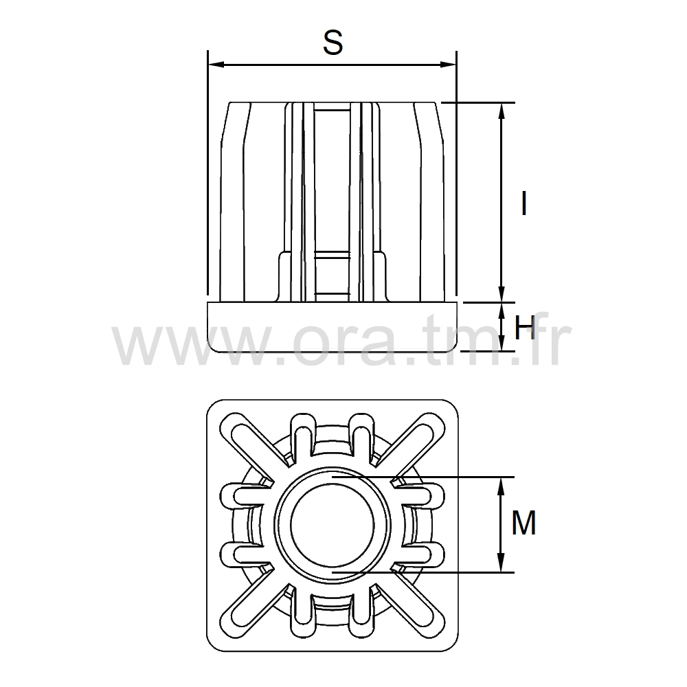 IPLE - INSERTION FILETEE - TUBE CARRE