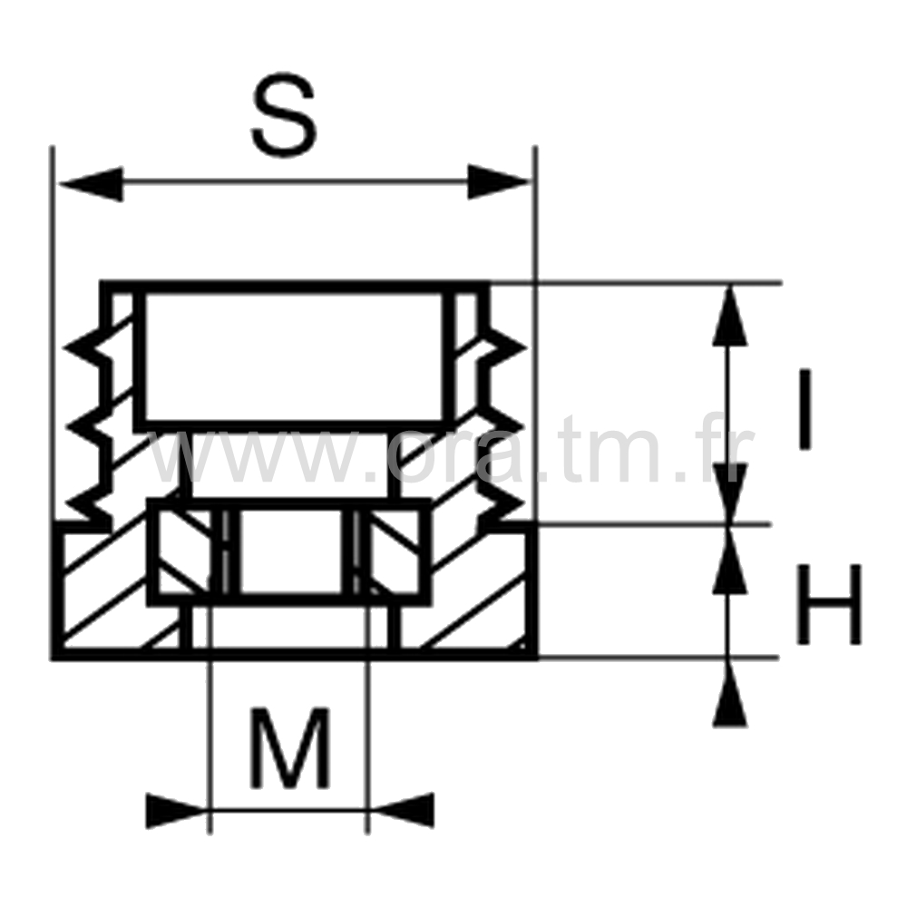 IPM - INSERTION FILETEE - TUBE CARRE