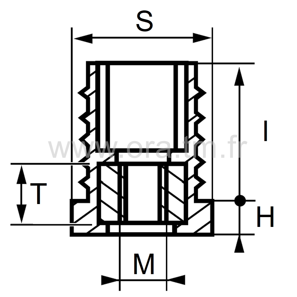 IPML - INSERTION FILETEE - TUBE CARRE