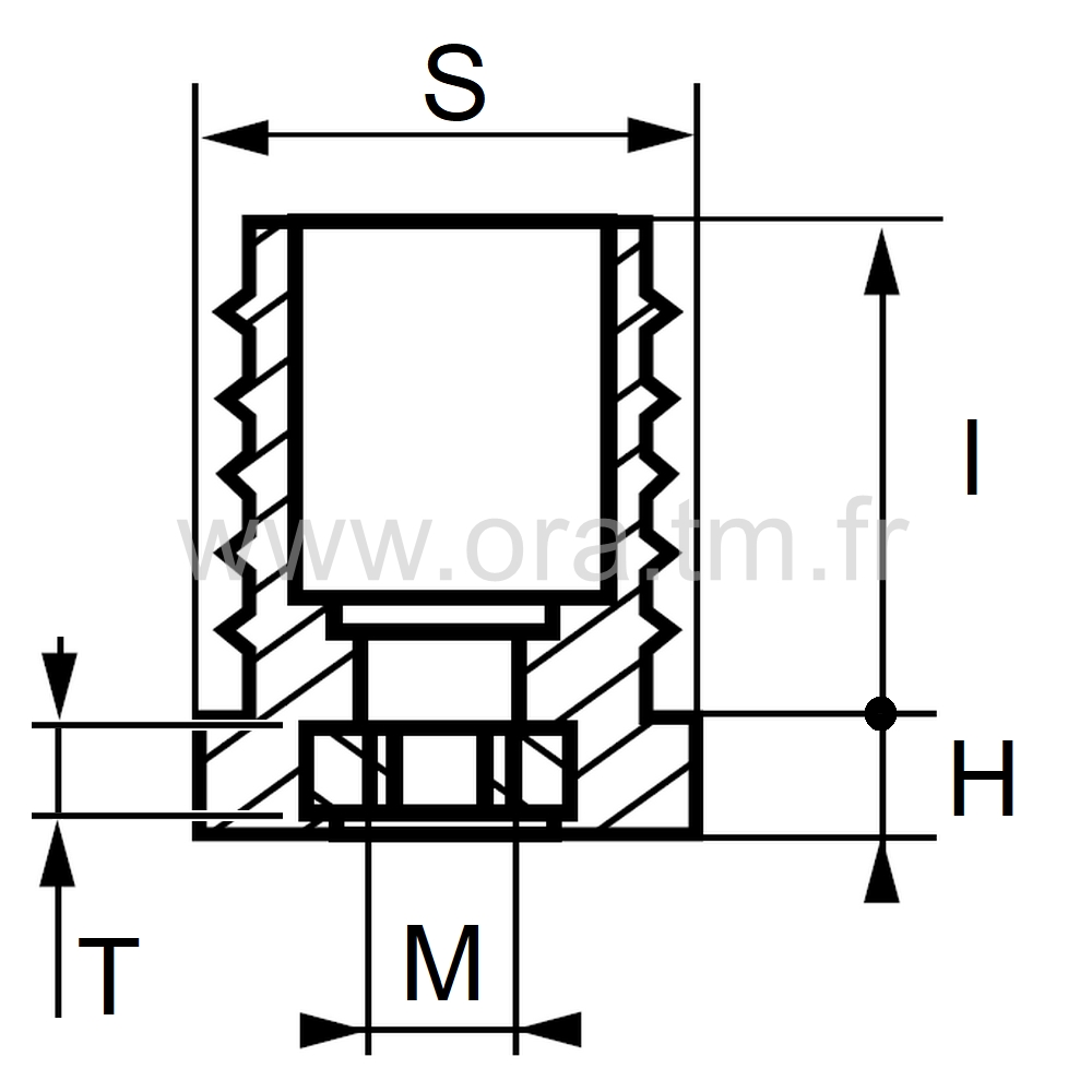 IPML - INSERTION FILETEE - TUBE CARRE