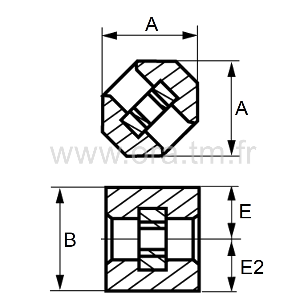 MAE2 - MANCHON D ASSEMBLAGE - TUBE CARRE