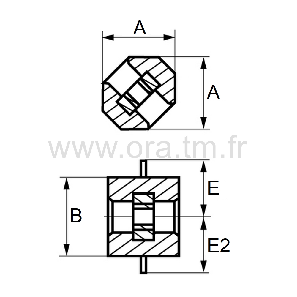 MAE2 - MANCHON D ASSEMBLAGE - TUBE CARRE