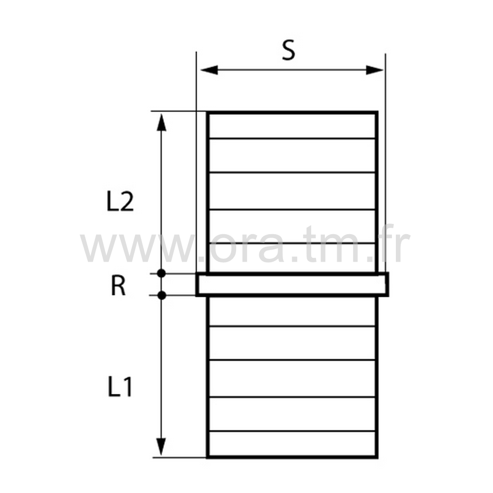 MJR - RACCORD PRISE BOUT A BOUT - TUBE RECTANGULAIRE