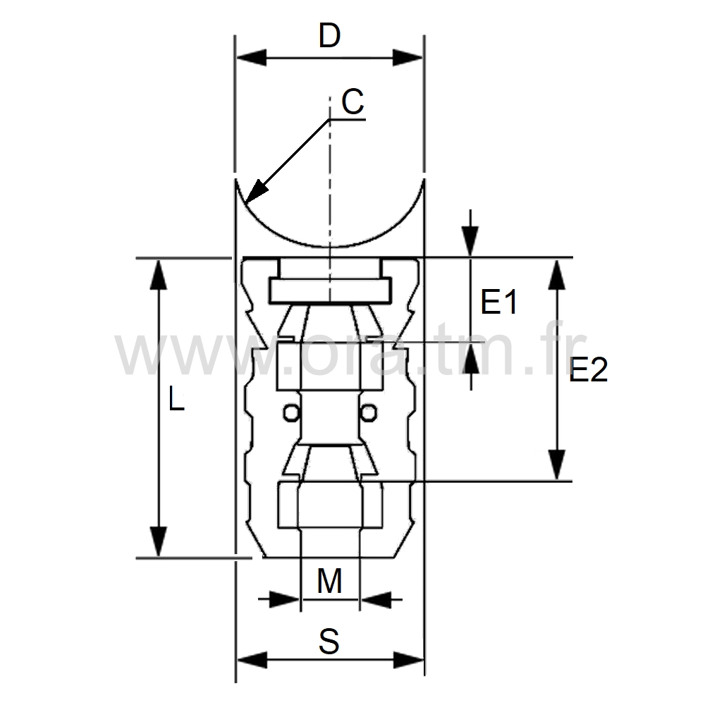 MXYS - RACCORD FILETE EXPANSOR - ATTACHE PERPENDICULAIRE