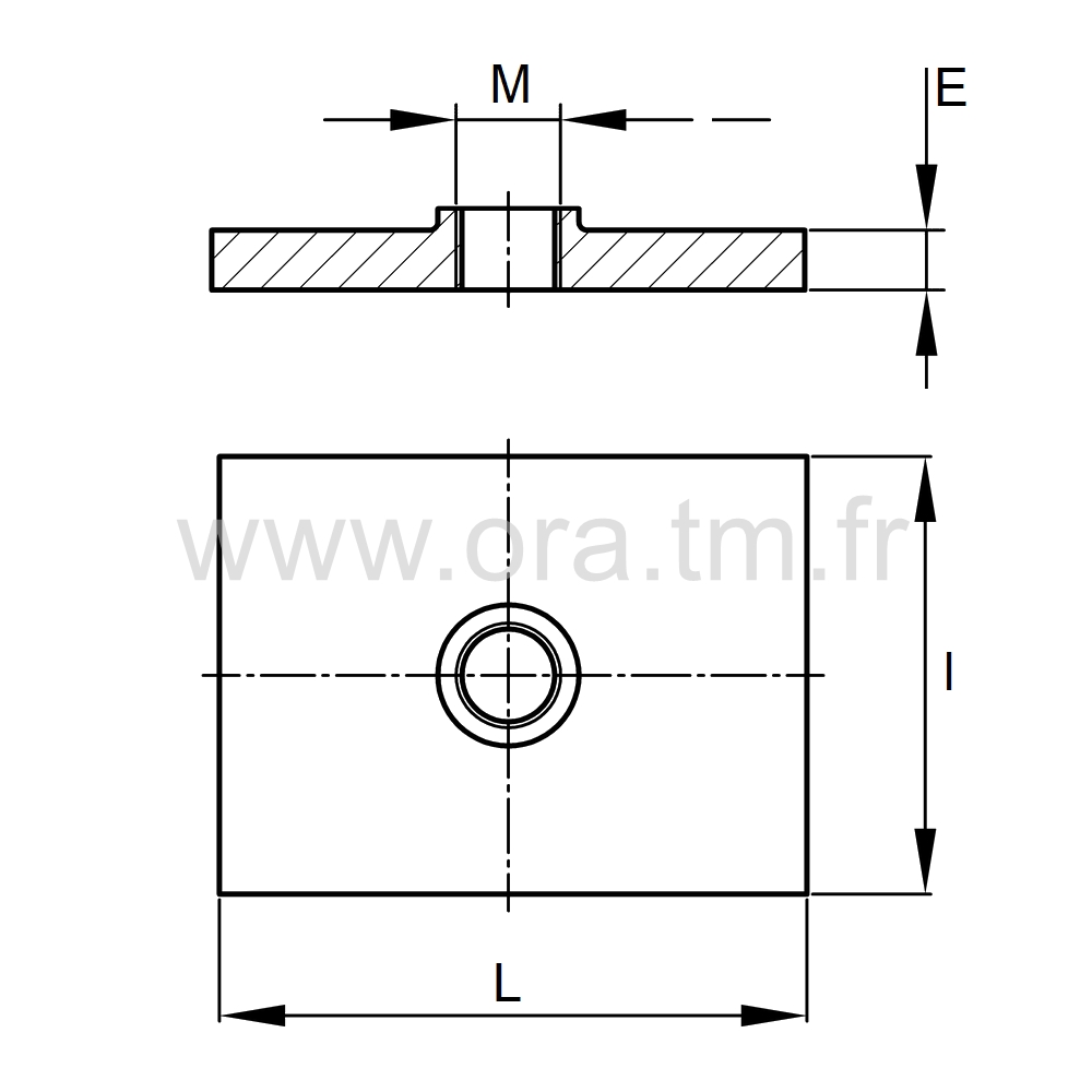 PLSR - PLATINE A SOUDER - TUBE RECTANGULAIRE