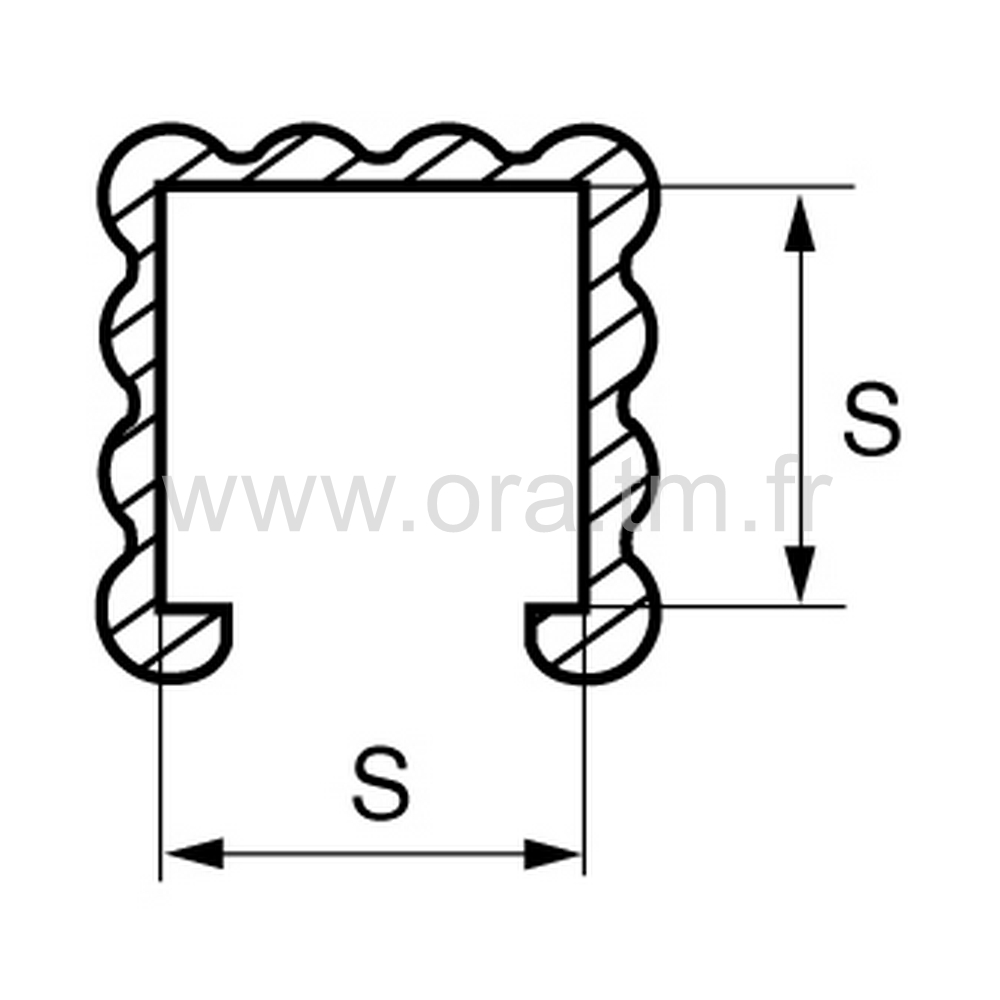 PPCC - PROFILE REPOSE PIEDS - TUBE CARRE