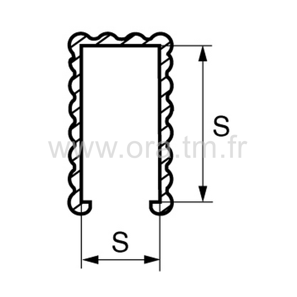 PPCR - PROFILE REPOSE PIEDS - TUBE RECTANGULAIRE