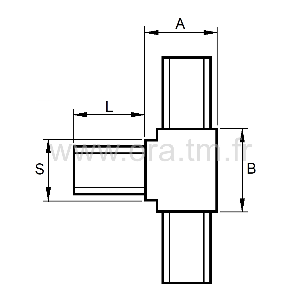 RAC20 - RACCORD MULTIBRANCHE - TUBE CARRE