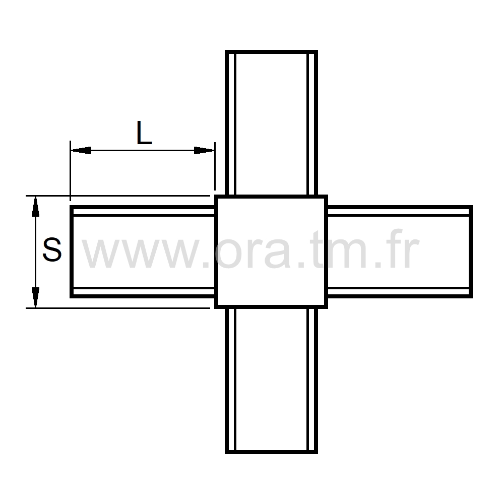 RC20 - RACCORD MULTIBRANCHE - TUBE CARRE