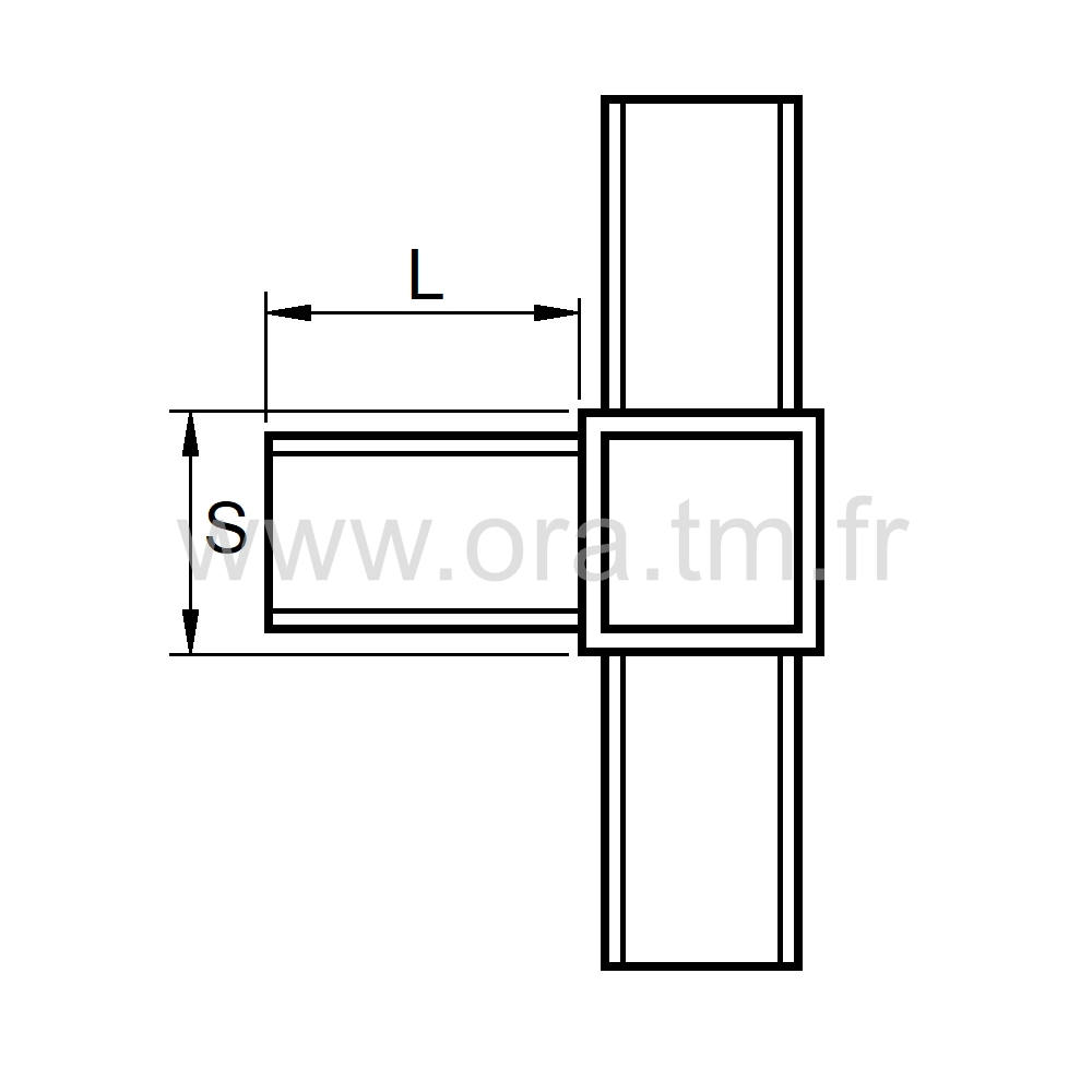 RC20 - RACCORD MULTIBRANCHE - TUBE CARRE