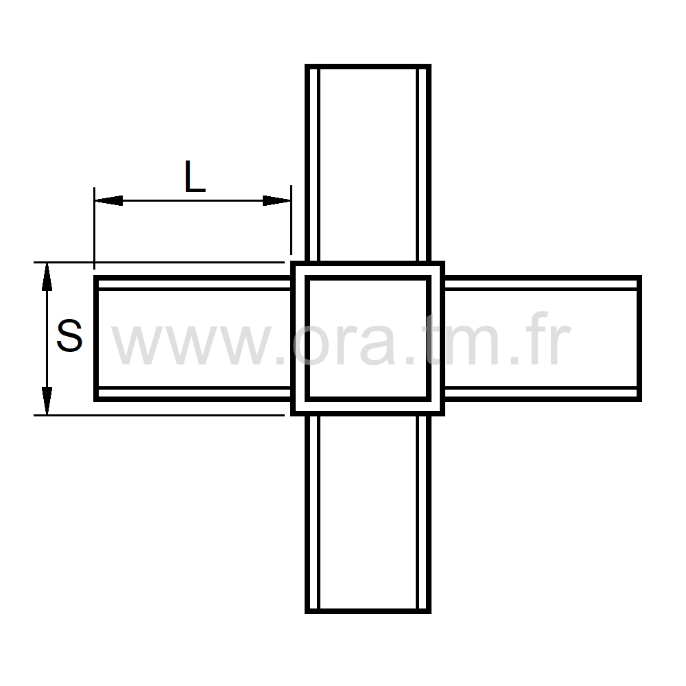 RC25 - RACCORD MULTIBRANCHE - TUBE CARRE