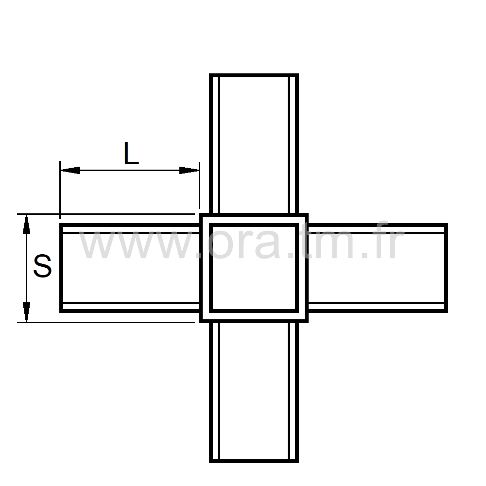 RC302 - RACCORD MULTIBRANCHE - TUBE CARRE