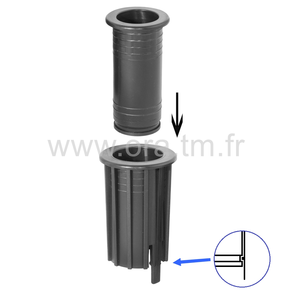 RCFC - ATTACHE PRISE CONIQUE D50 - TUBE CYLINDRIQUE