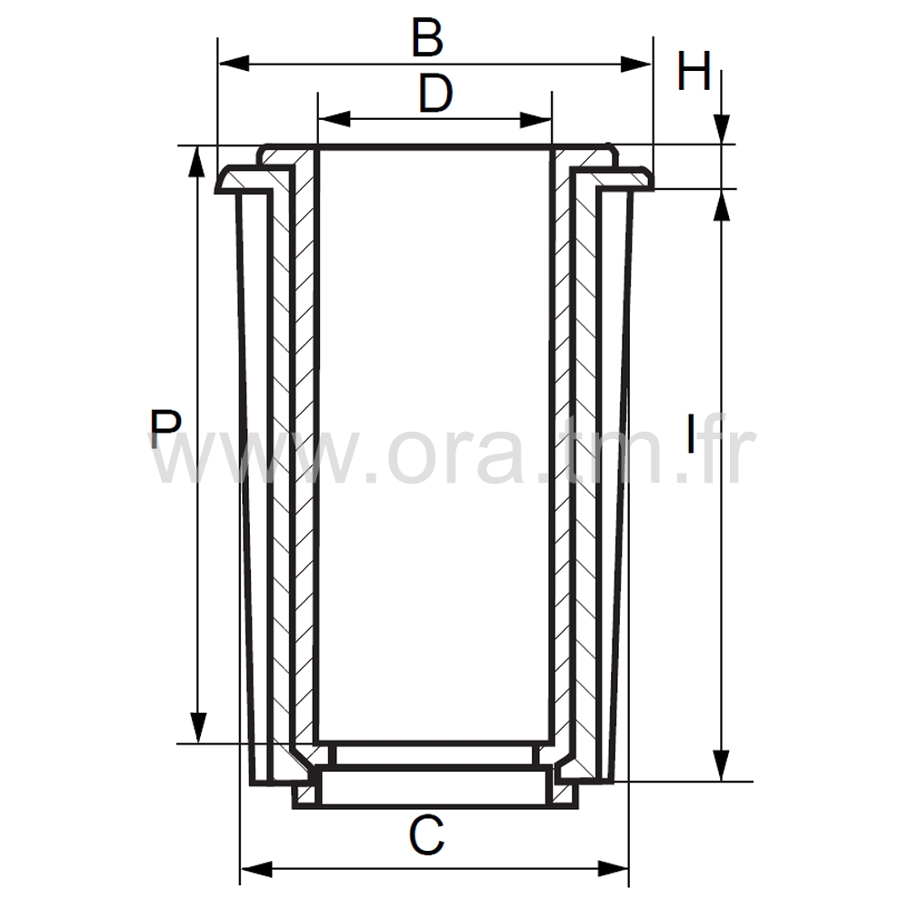 RCFC - ATTACHE PRISE CONIQUE D50 - TUBE CYLINDRIQUE