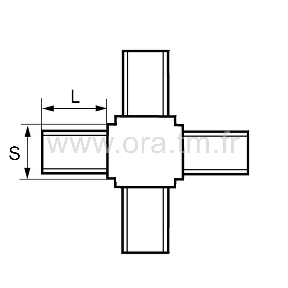 RM13 - RACCORD MULTIBRANCHE - TUBE CARRE