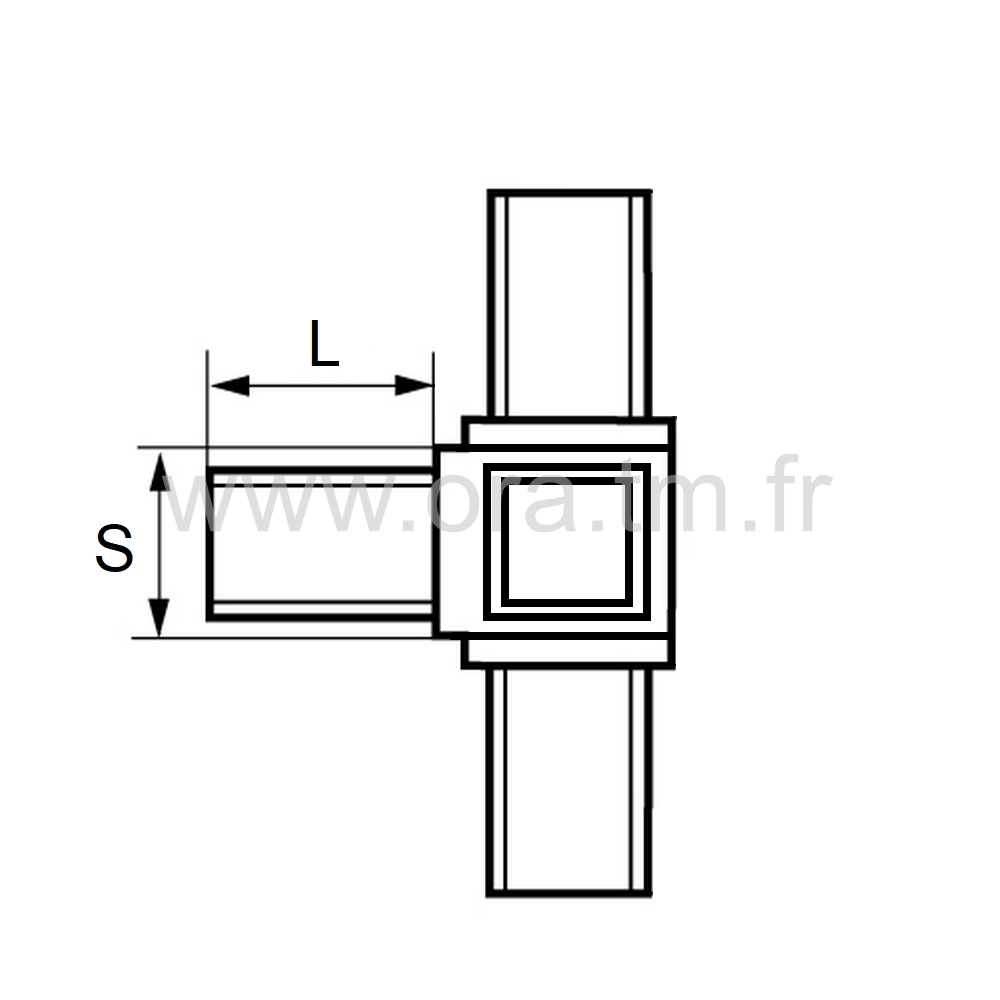 RM13 - RACCORD MULTIBRANCHE - TUBE CARRE