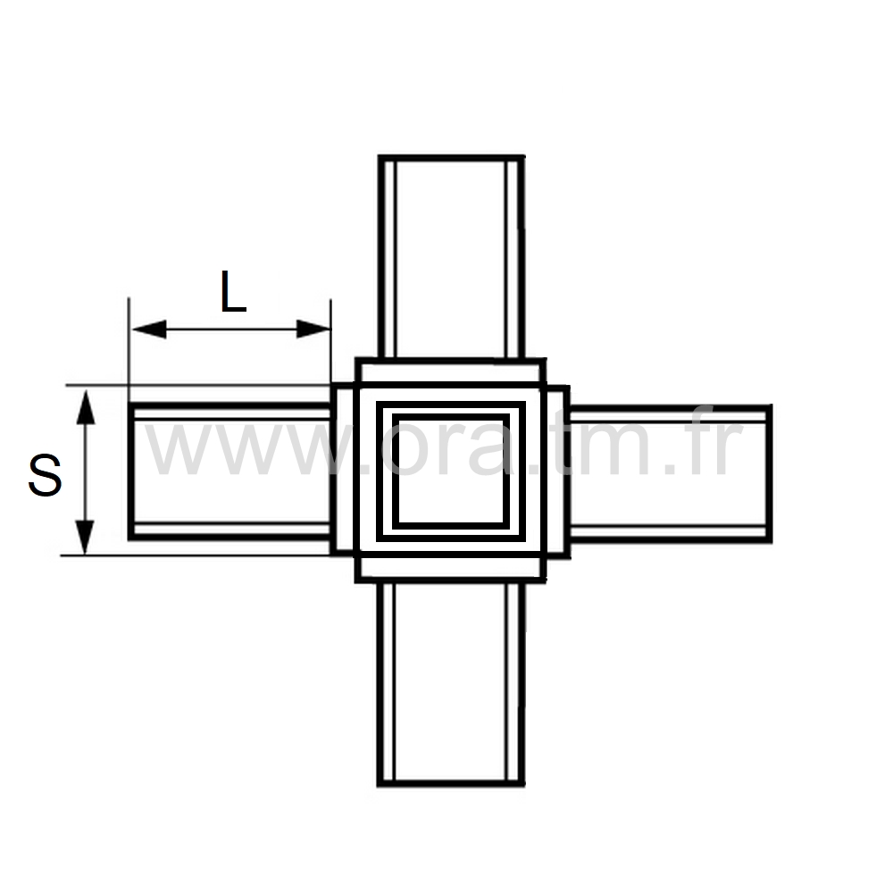 RM13 - RACCORD MULTIBRANCHE - TUBE CARRE